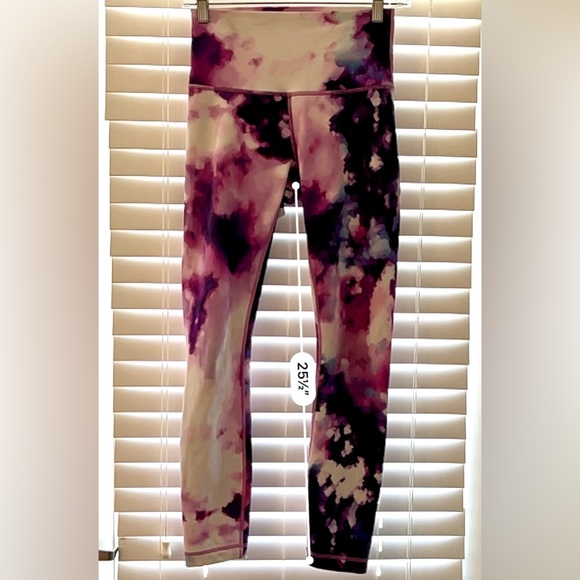 Lululemon High Times Pant watercolor paint blooming pixel tie dye pink purple - Picture 8 of 16